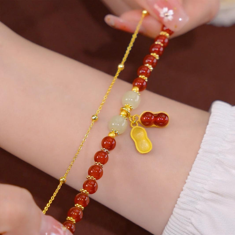 BowLift | Double Chain Natural Jade Bracelet