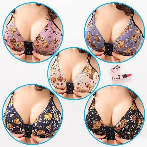 BowLift | Women's front buckle gathered print bra