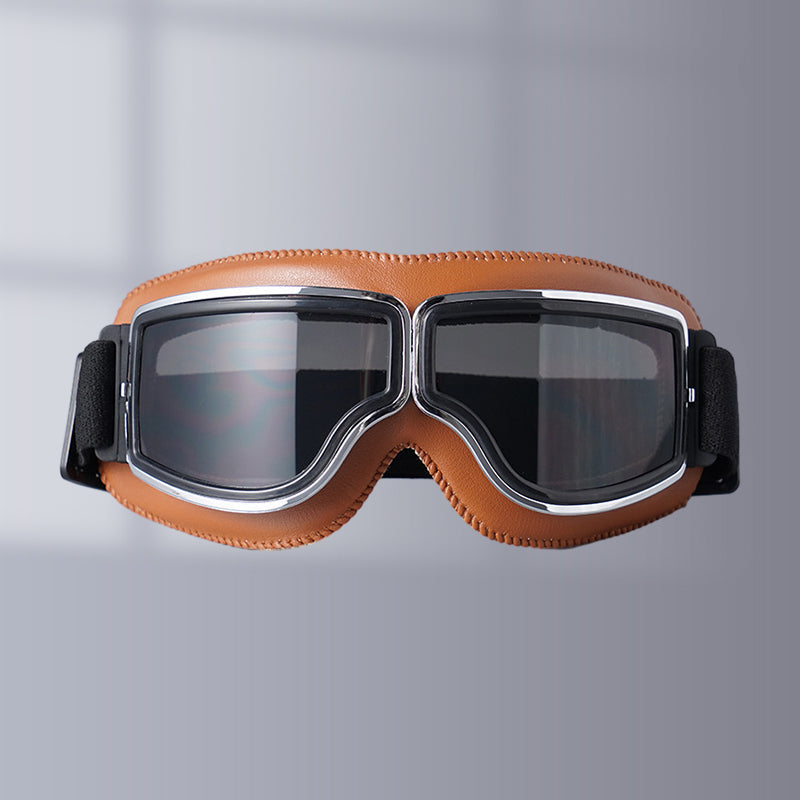 BowLift | RoadRider | Vintage Motorcycle Goggles with Interchangeable Lenses and Comfort Padding