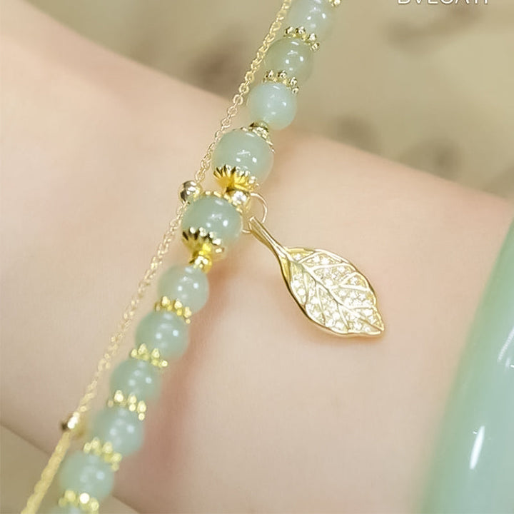 BowLift | Hetian Jade Leaf Gold Bracelet