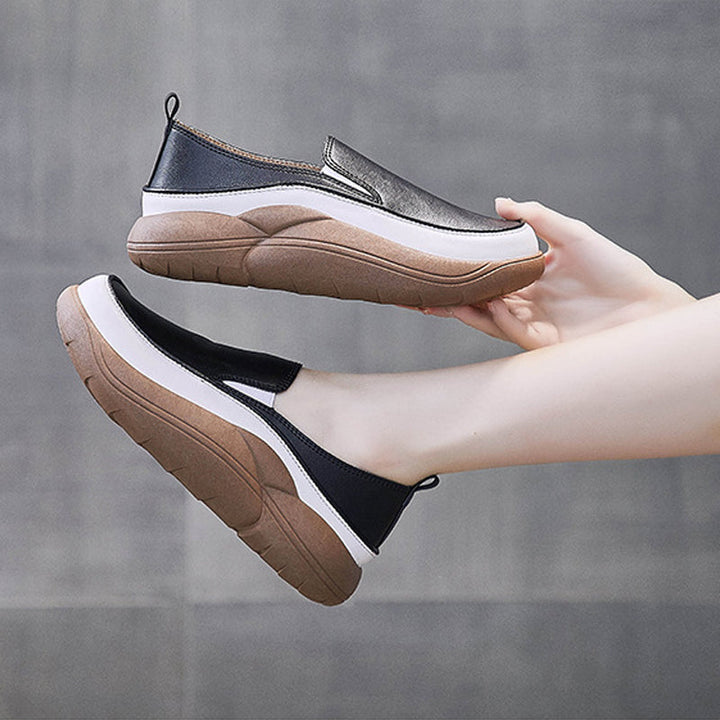 BowLift | Thick Sole Low Cut Leather Shoes