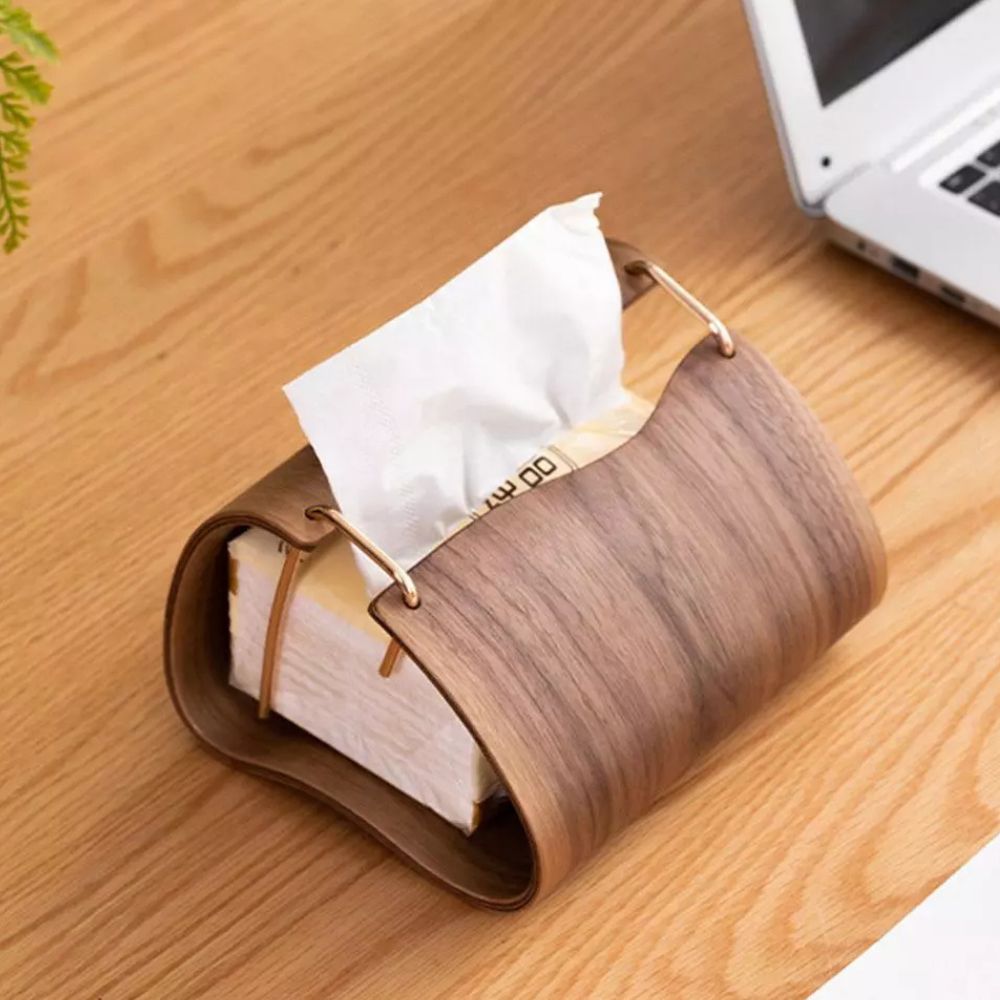 BowLift | Wooden Brass Tissue Holder