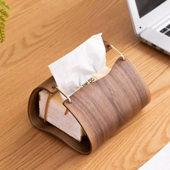 BowLift | Wooden Brass Tissue Holder