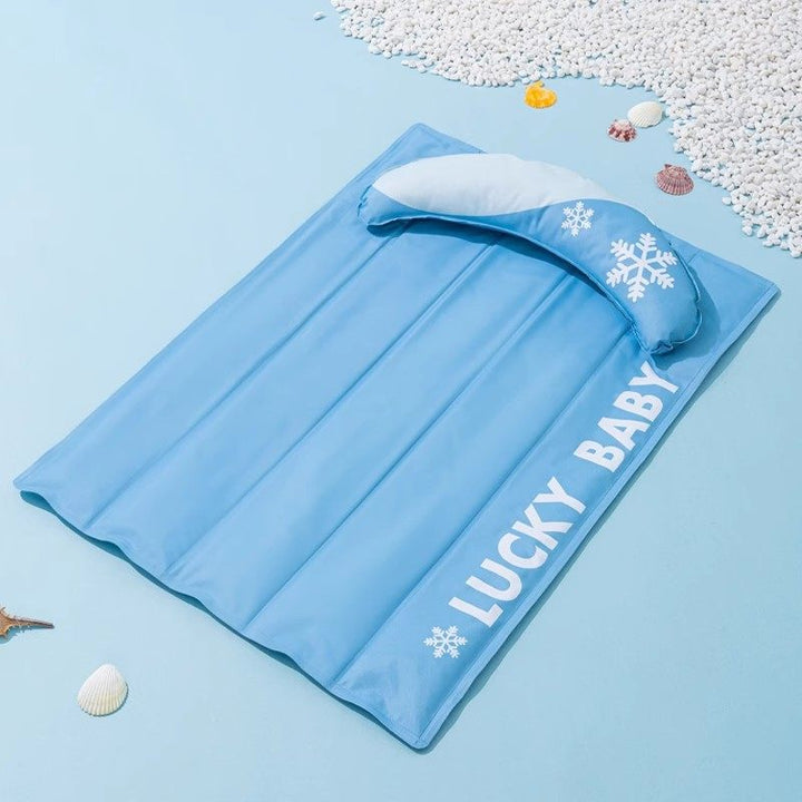 Pet cooling mat with grid pattern, breathable, spring and summer