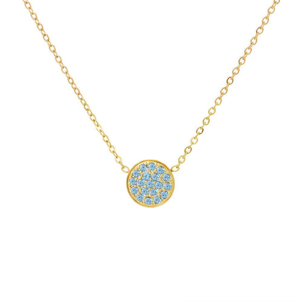 BowLift | Dainty Diamond Speckled Birthstone Circle Necklace