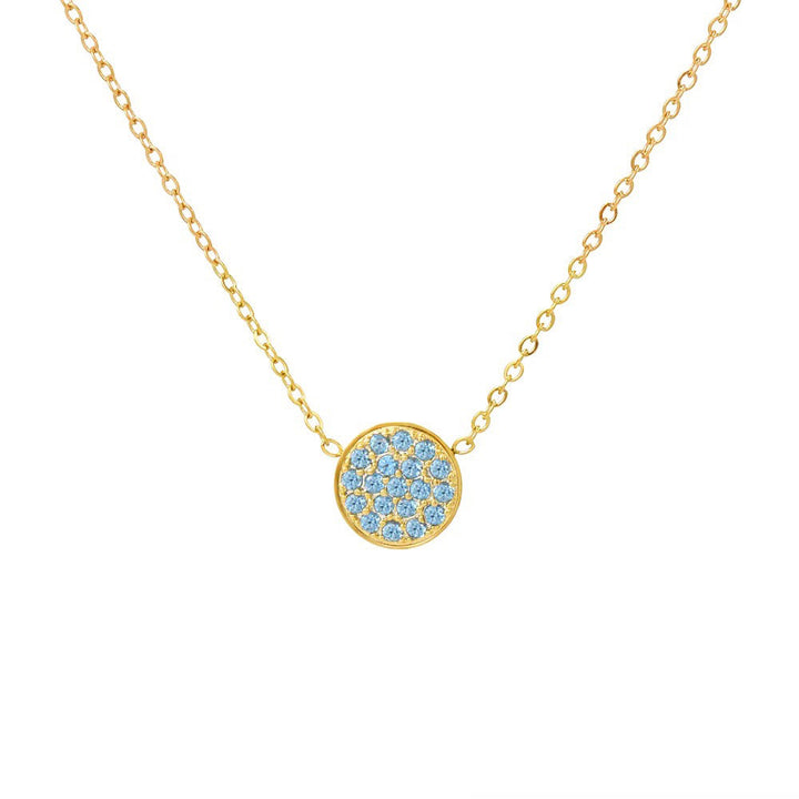 BowLift | Dainty Diamond Speckled Birthstone Circle Necklace