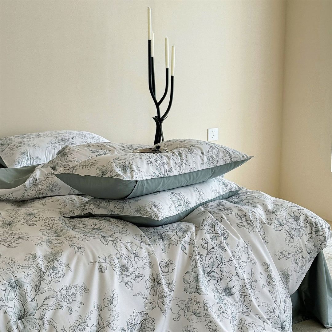 100s Long Staple Cotton Bed Linen Set, floral