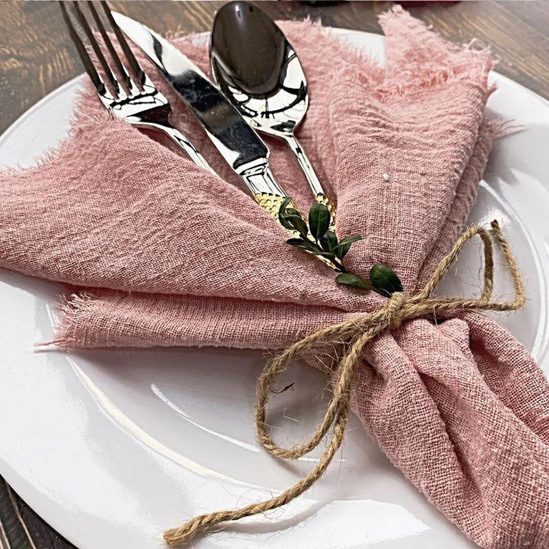 12pcs Cotton Linen Table Napkins Table Decoration Cloth Table Napkins | Bowlift