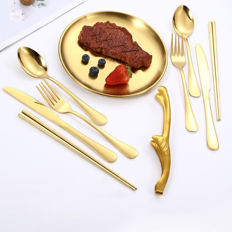 12pcs Portable Stainless Steel Cutlery Set Tableware For Camping | Bowlift