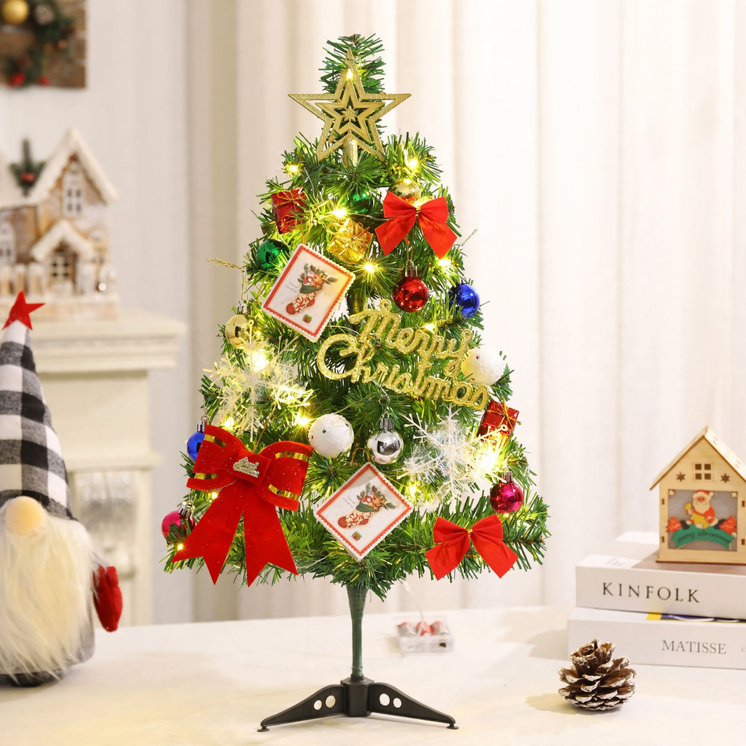 Mini Christmas tree, PVC, 60 cm, with lighting