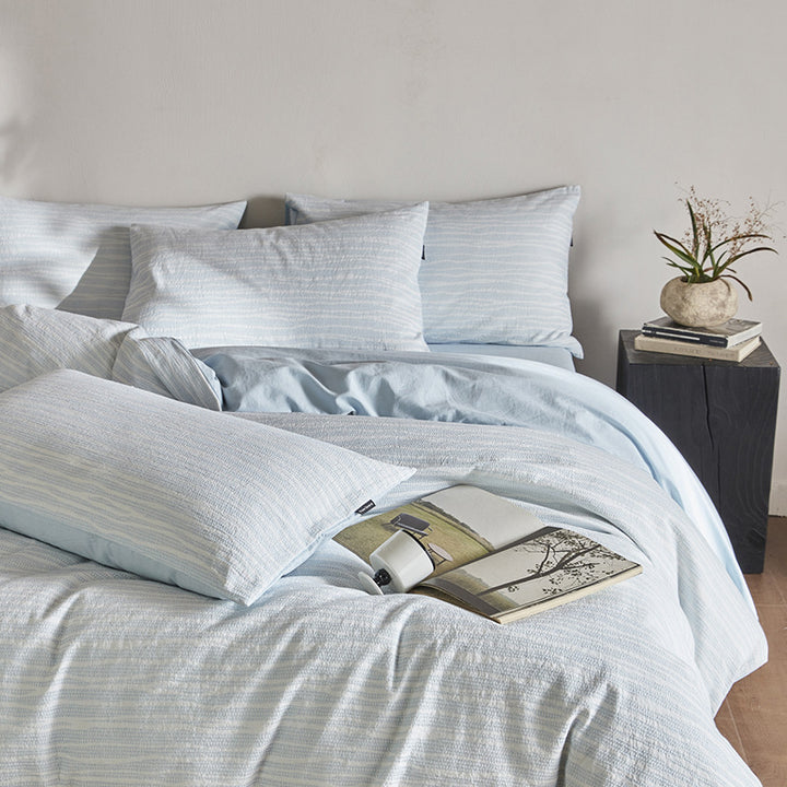 Cotton bedding set, 4-piece, geometric pattern