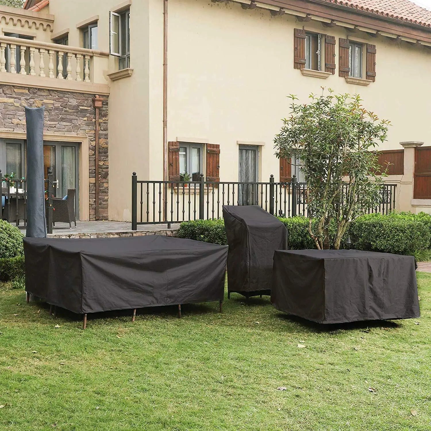 BowLift | Waterproof Garden Furniture Cover Black Polyester