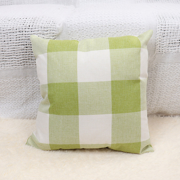 Square Gingham Weave Throw Pillow with Removable Cover