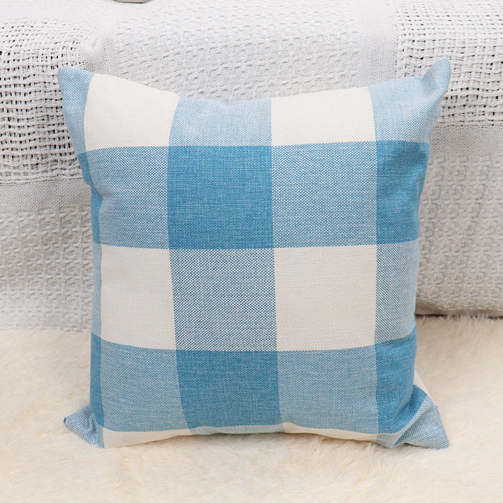 Square Gingham Weave Throw Pillow with Removable Cover