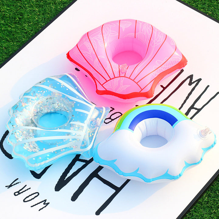 Women Inflatable Swimming Ring with Floral Patterns Bowlift