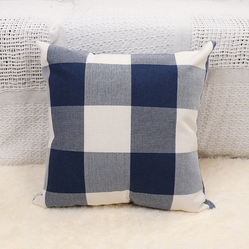 Square Gingham Weave Throw Pillow with Removable Cover