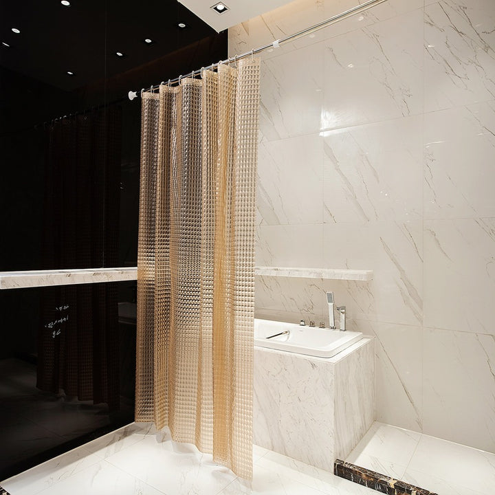 Textured Water-Repellent Shower Curtain Bowlift