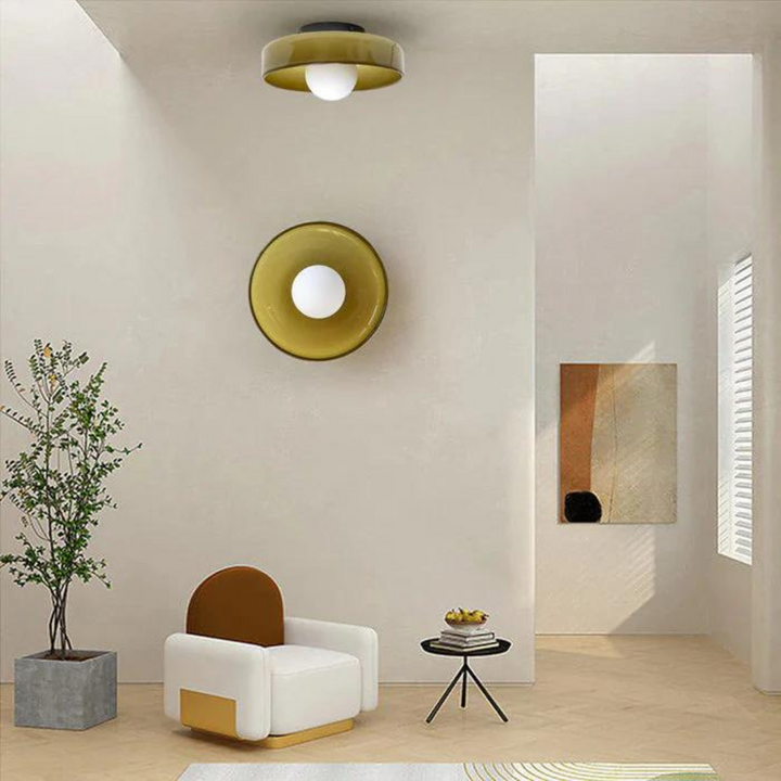 Round Ceiling Lamp with Stylish Functionality - LumiSphere | Bowlift