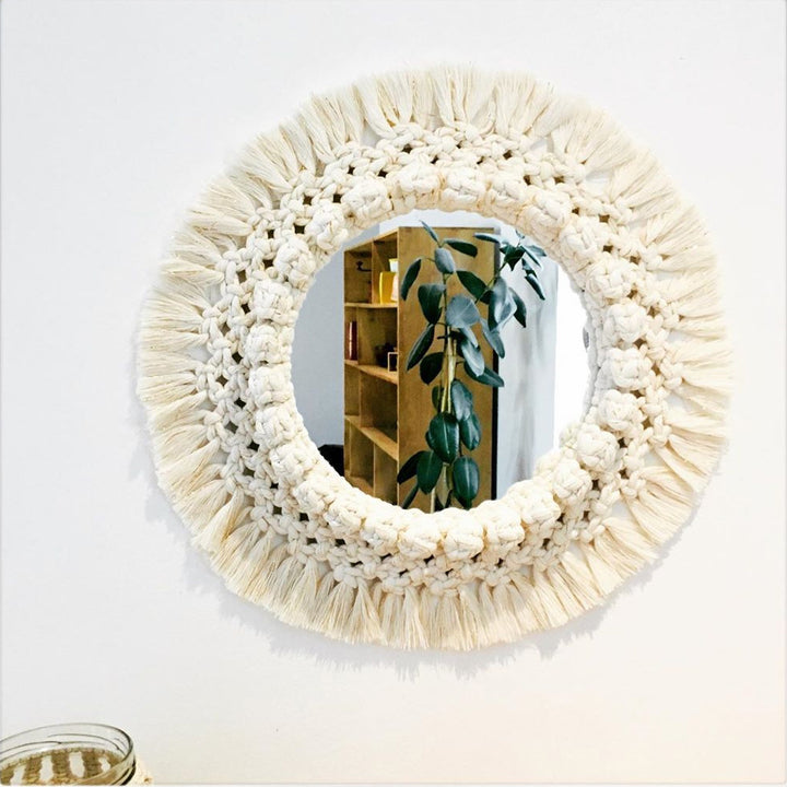 Decorative Macrame Wall Mirror Bowlift