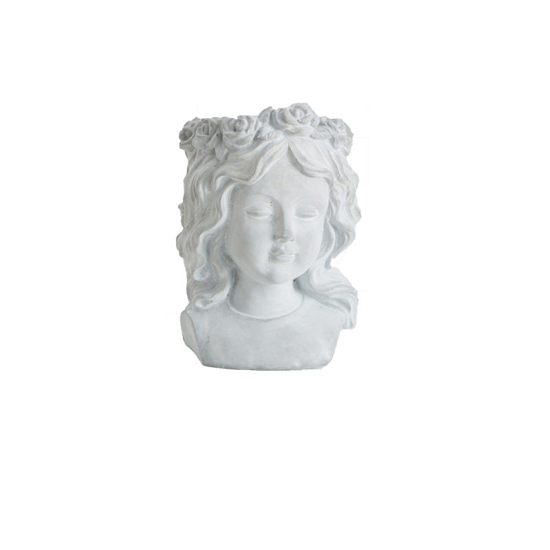 Artistic head sculpture flower pot Bowlift