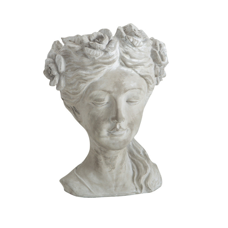 Artistic head sculpture flower pot Bowlift