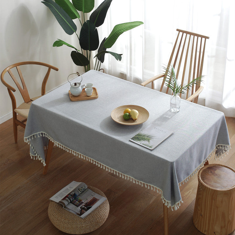Elegant Tassel Edge Tablecloth