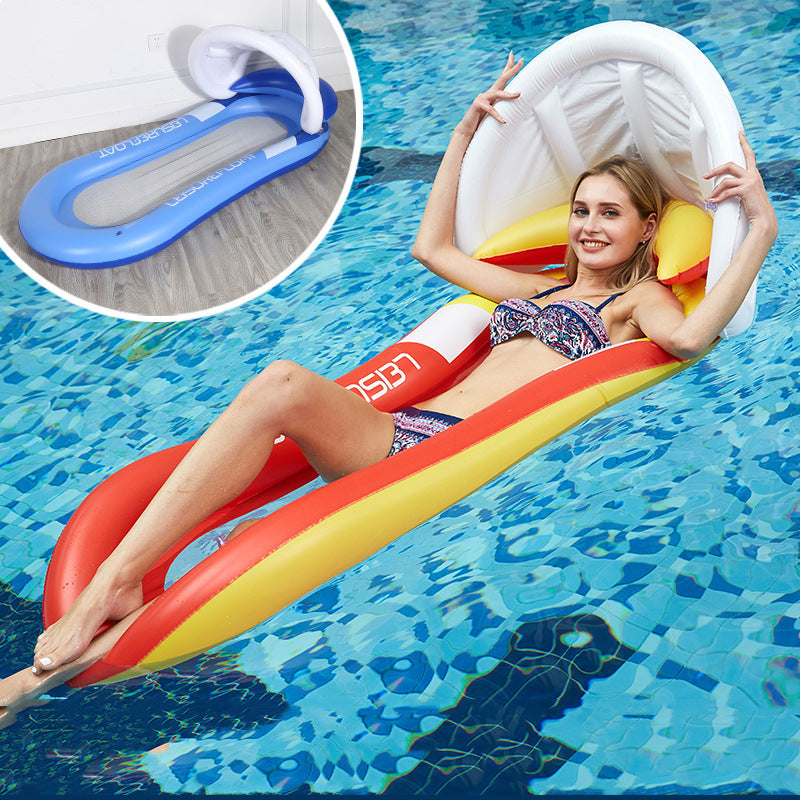 Women's Inflatable Water Lounger with Integrated Safety Edge Bowlift