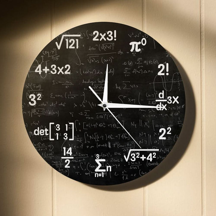 BowLift | Mathematical Wall Clock with Black Symbol Design