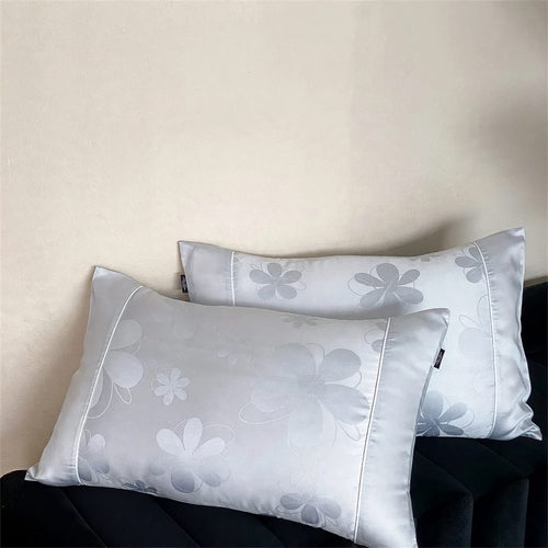 Cotton cushion cover with jacquard embroidery