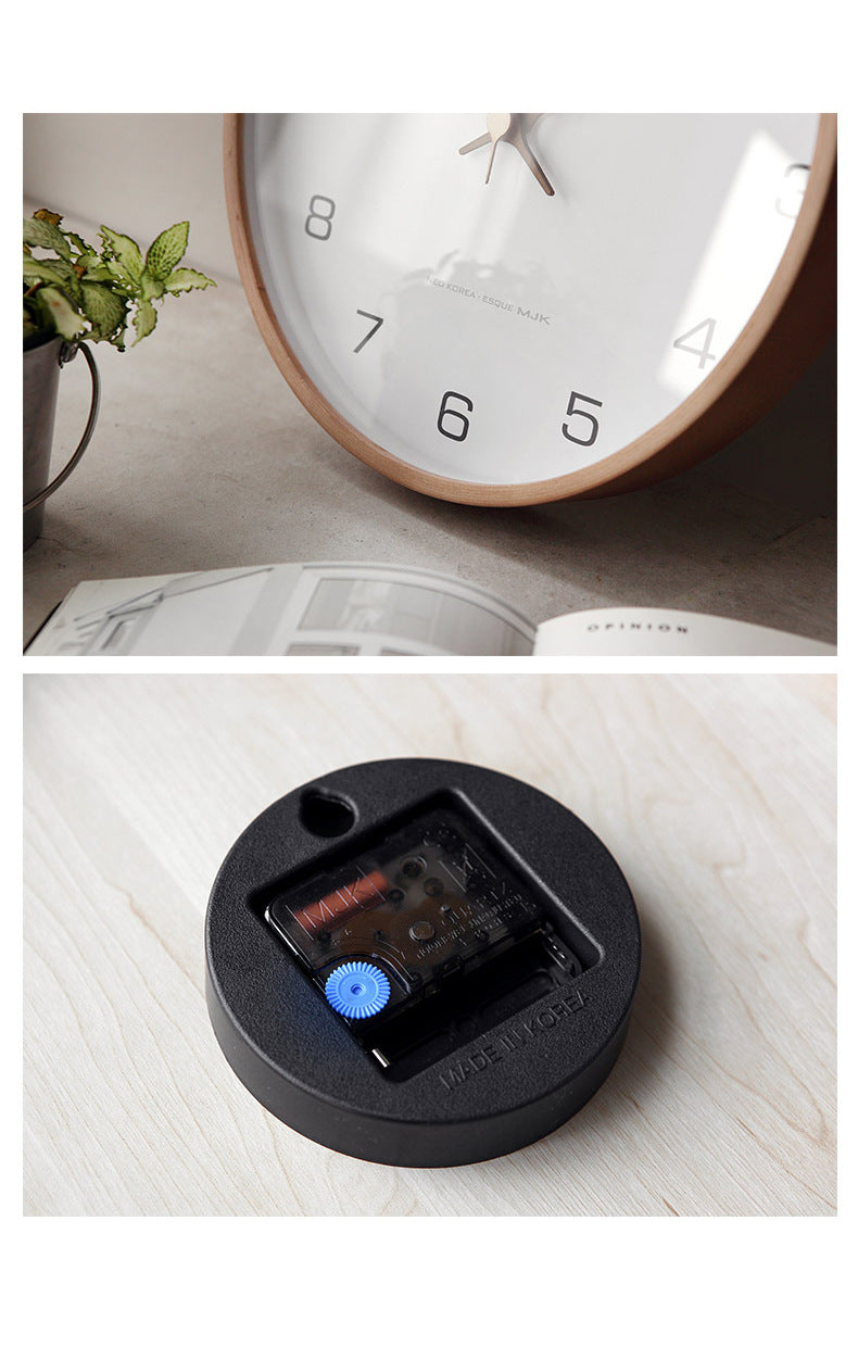 Minimalist Wooden Wall Clock - Silent Analog Clock Made of Solid Wood for Living Room and Bedroom | Bowlift
