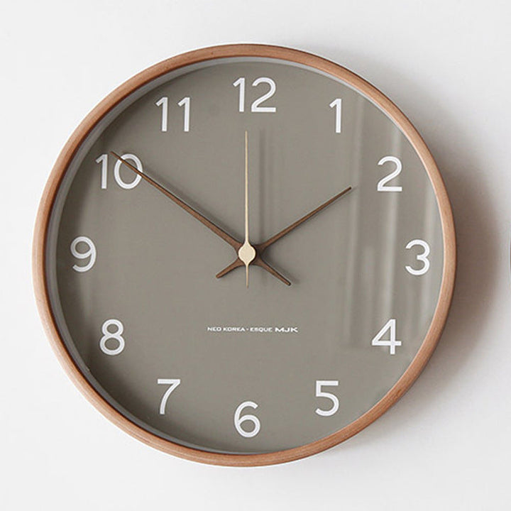 Minimalist Wooden Wall Clock - Silent Analog Clock Made of Solid Wood for Living Room and Bedroom | Bowlift