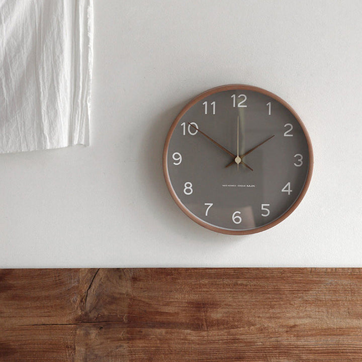 Minimalist Wooden Wall Clock - Silent Analog Clock Made of Solid Wood for Living Room and Bedroom | Bowlift