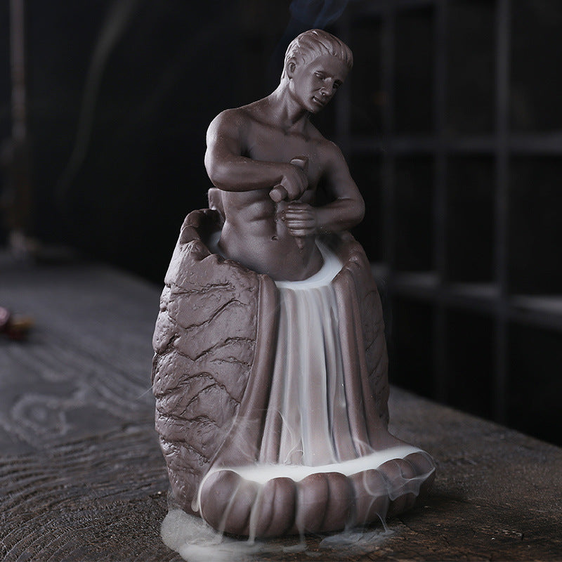 Artistic Waterfall Man Sculpture Incense Holder