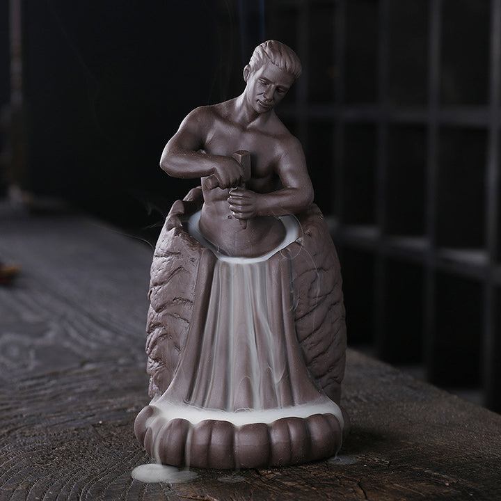 Artistic Waterfall Man Sculpture Incense Holder