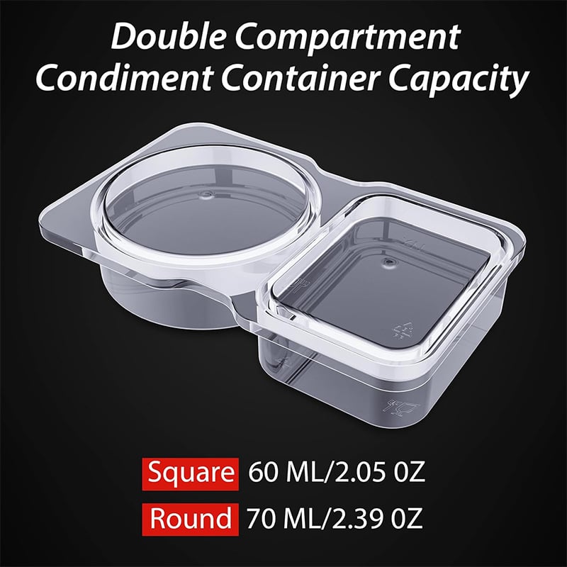 BowLift | Dual Compartment Sauce Container | Leak-Proof | BPA-Free | Portable