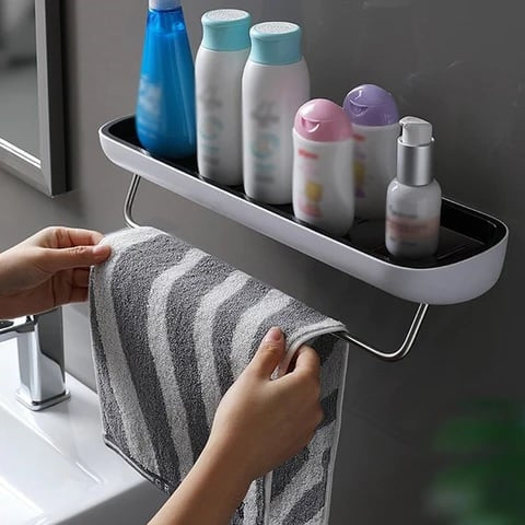 BowLift | EasyMount storage shelf for bathroom - no drilling required