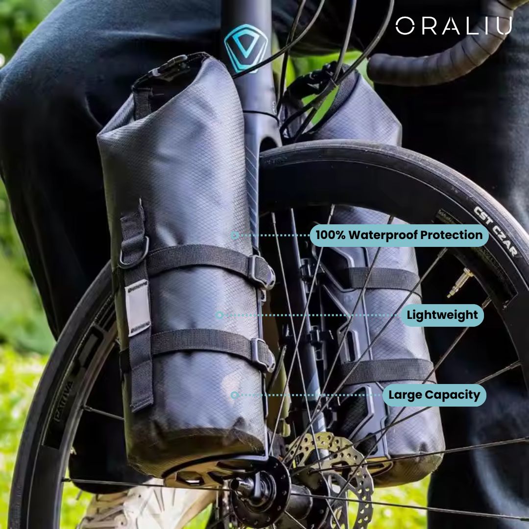 BowLift | Waterproof Front Fork Bike Bags – 5-7L Pannier Set for Long Rides & Bikepacking