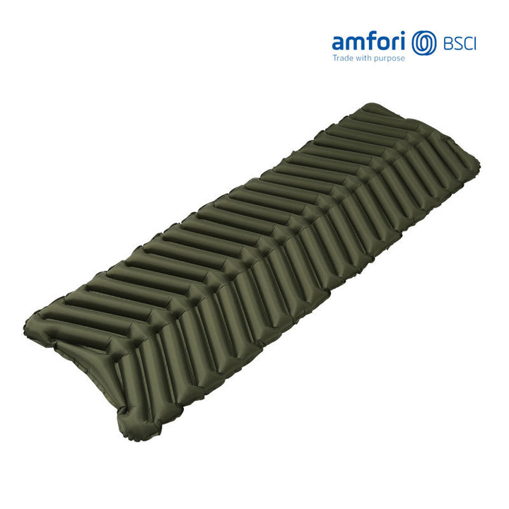 lightweight insulated inflatable camping sleeping pad with ergonomic air cell design Bowlift