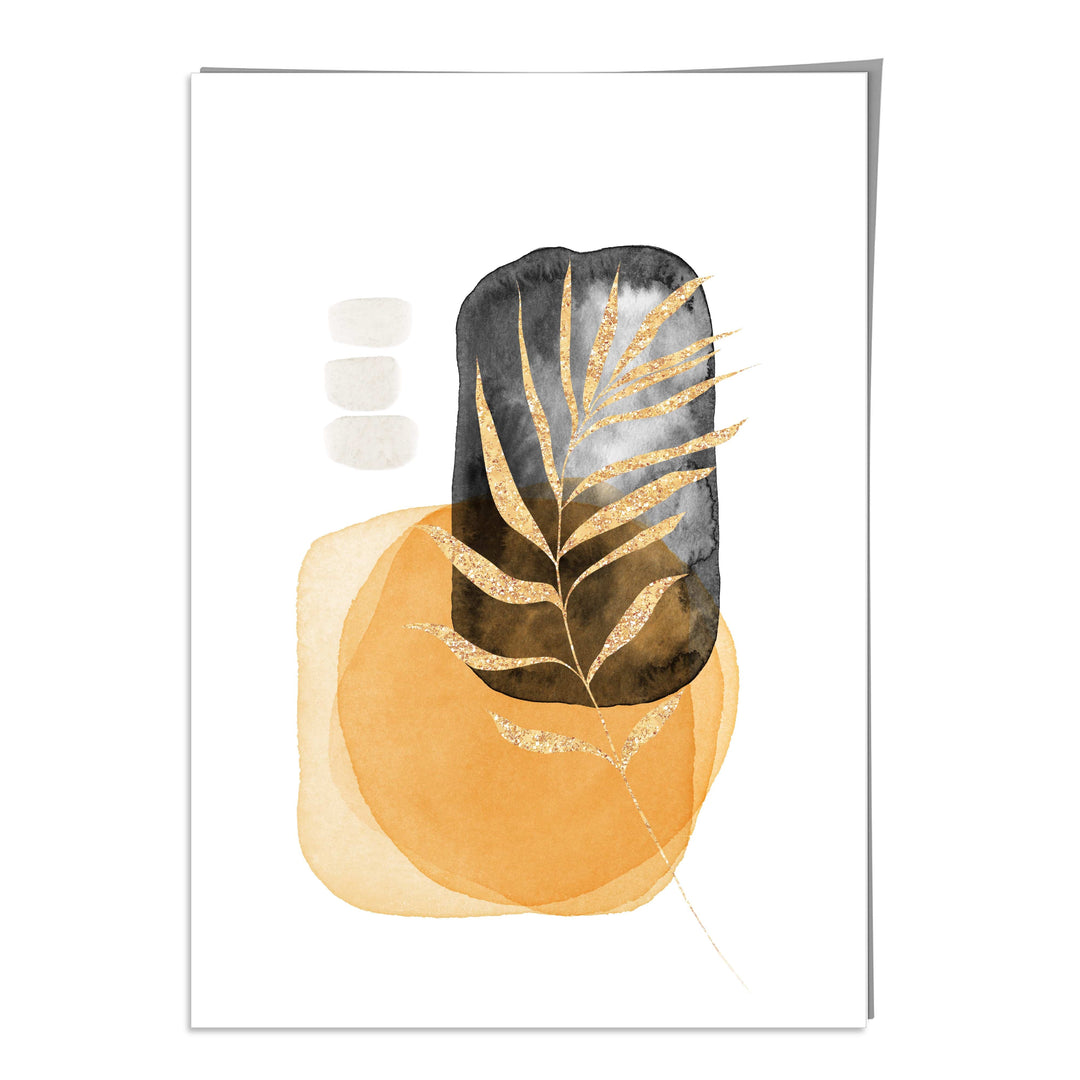 Abstract Yellow and Black Botanical No. 1 Art Print | Bowlift