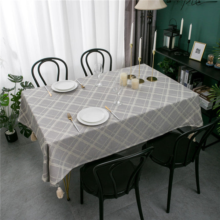 Textured Geometric Pattern Tablecloth