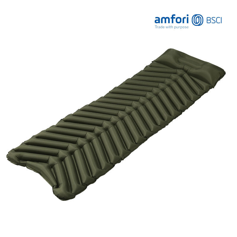 lightweight insulated inflatable camping sleeping pad with ergonomic air cell design Bowlift