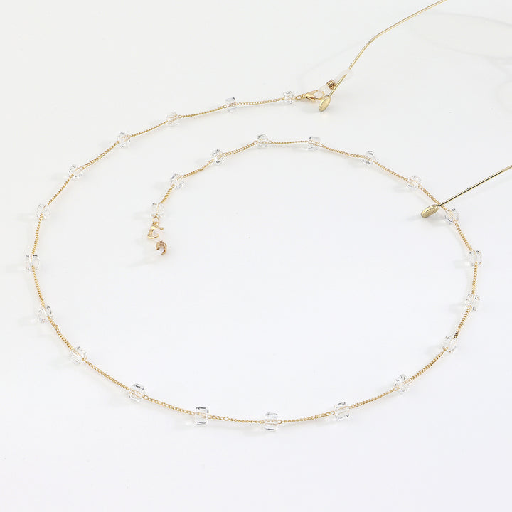 Minimalist Crystal Eyewear Chain Bowlift