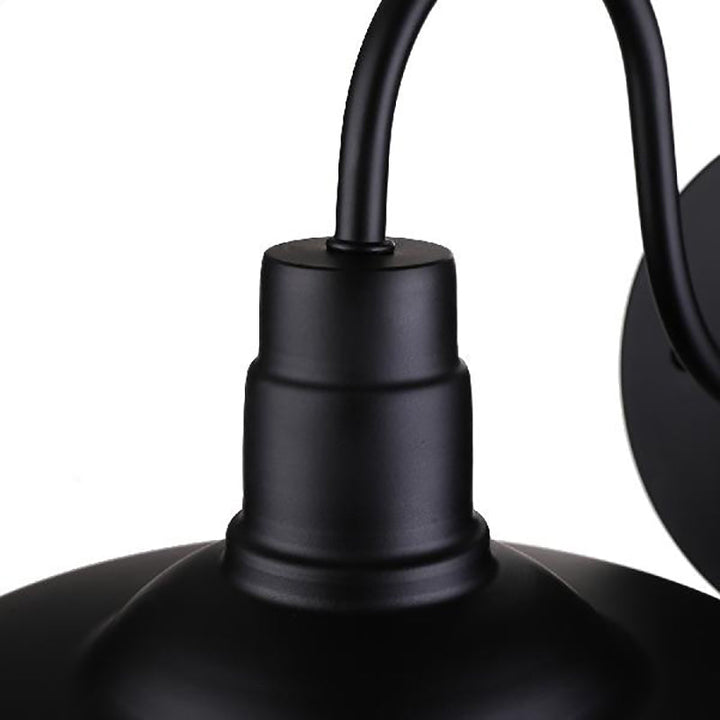 BowLift | Barn Kitchen Wall Light Fixture Industrial Metal 1 Light Black Sconces Light with Goose Neck Arm and Plug Cable