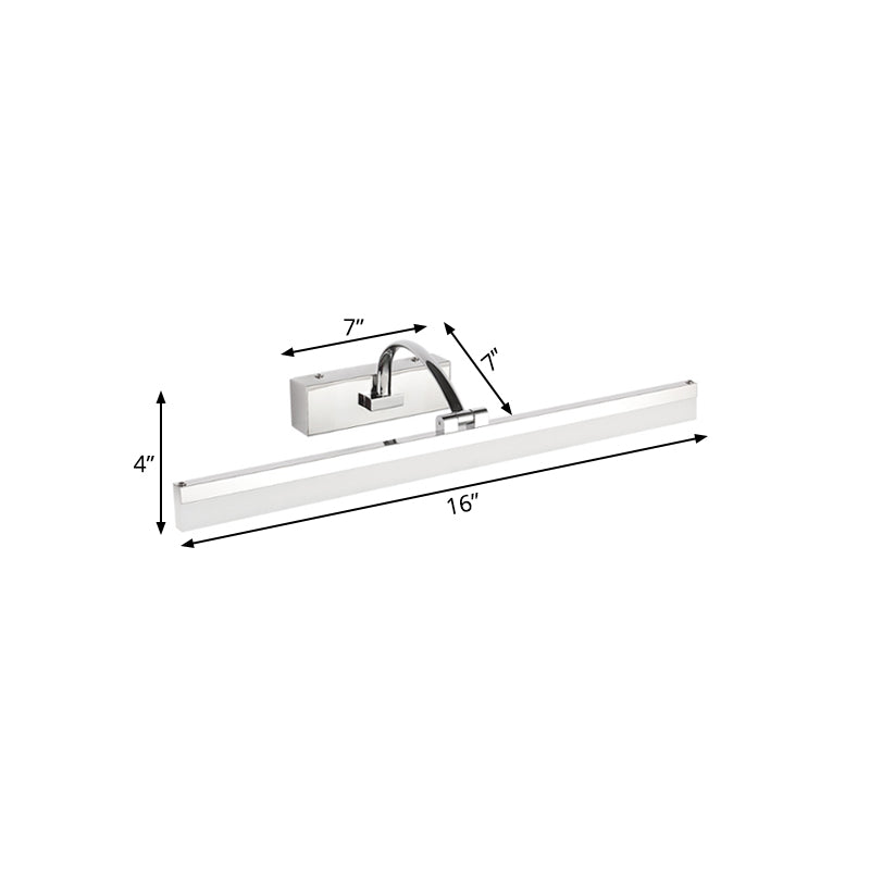 BowLift | Acrylic Slim Vanity Light Contemporary Style LED Chrome Finish Wall Lamp for Bathroom, 16"/19.5" Diameter