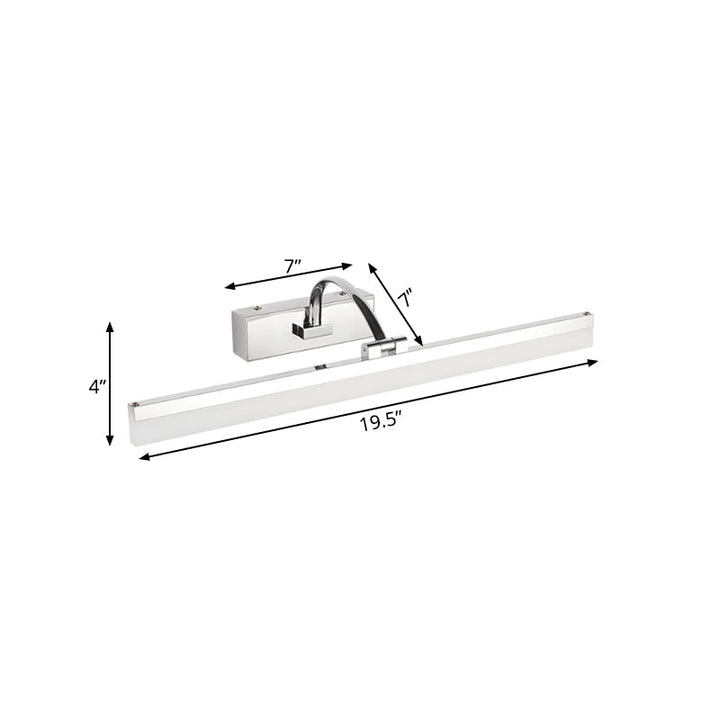 BowLift | Acrylic Slim Vanity Light Contemporary Style LED Chrome Finish Wall Lamp for Bathroom, 16"/19.5" Diameter