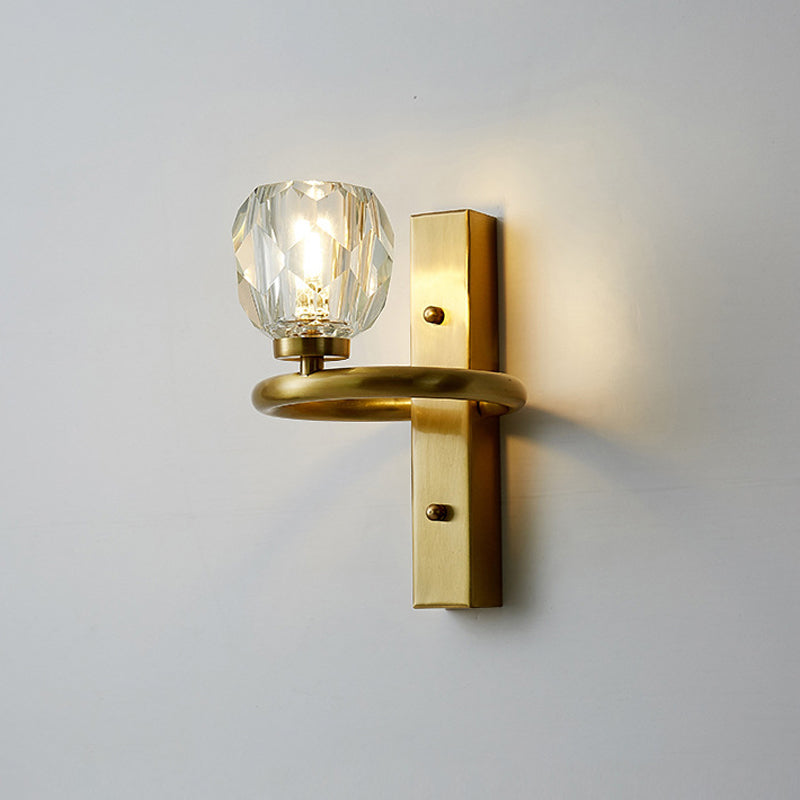 BowLift | 1 Light Crystal Wall Lamp Modern Golden Ball Bedroom Wall Light Lighting
