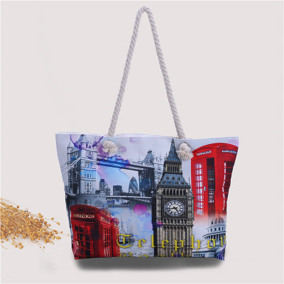 Large beach bag with nostalgic Paris motif Bowlift