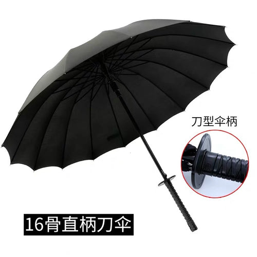 Women Samurai Design Folding Umbrella with Ergonomic Grip Bowlift