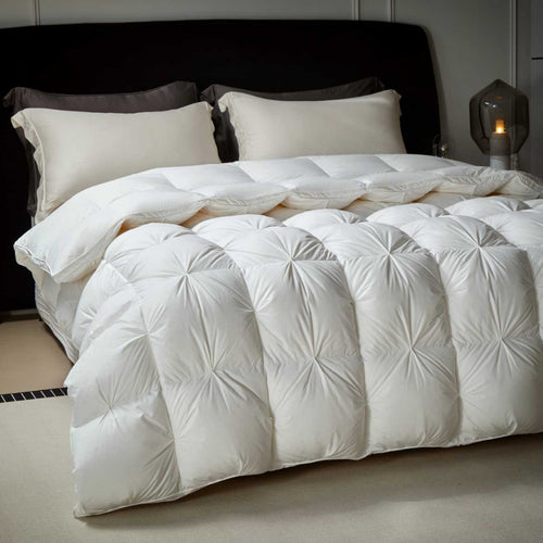 Duvet with duck down filling, quilted