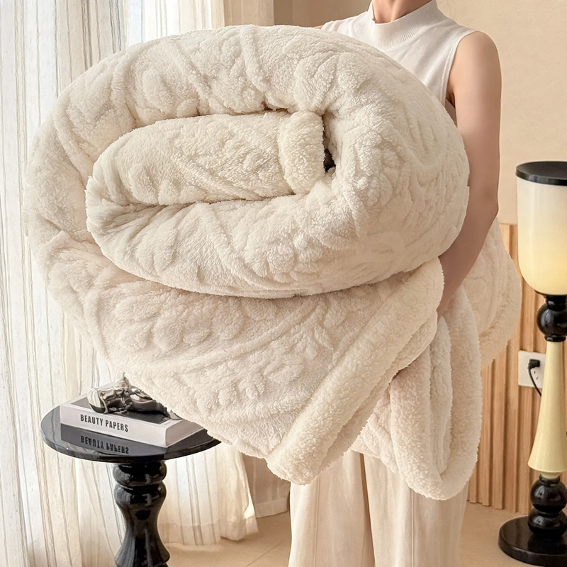 European Jacquard Throw Blanket, double-sided, various sizes